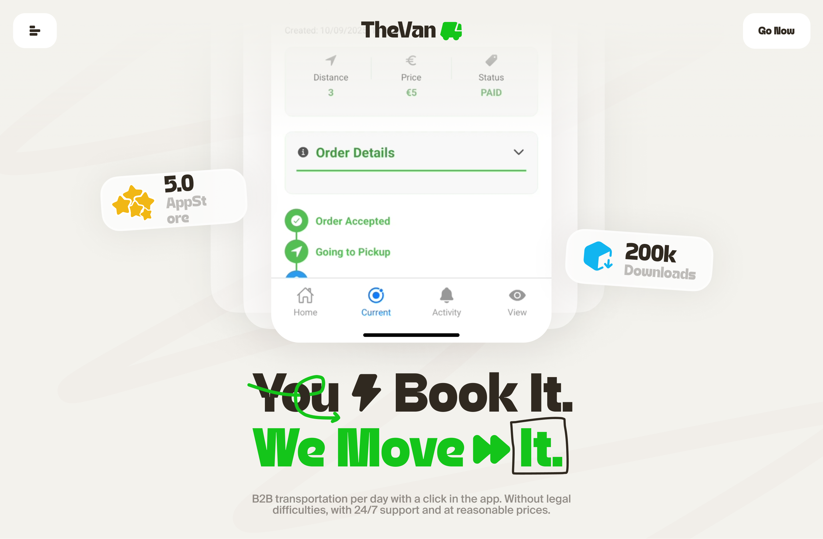 TheVanApp Screen 2